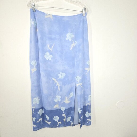 Vintage Sigrid Olsen Light Blue Floral MiDi Maxi 90s Y2K Cottage Fairy Skirt - Picture 1 of 10